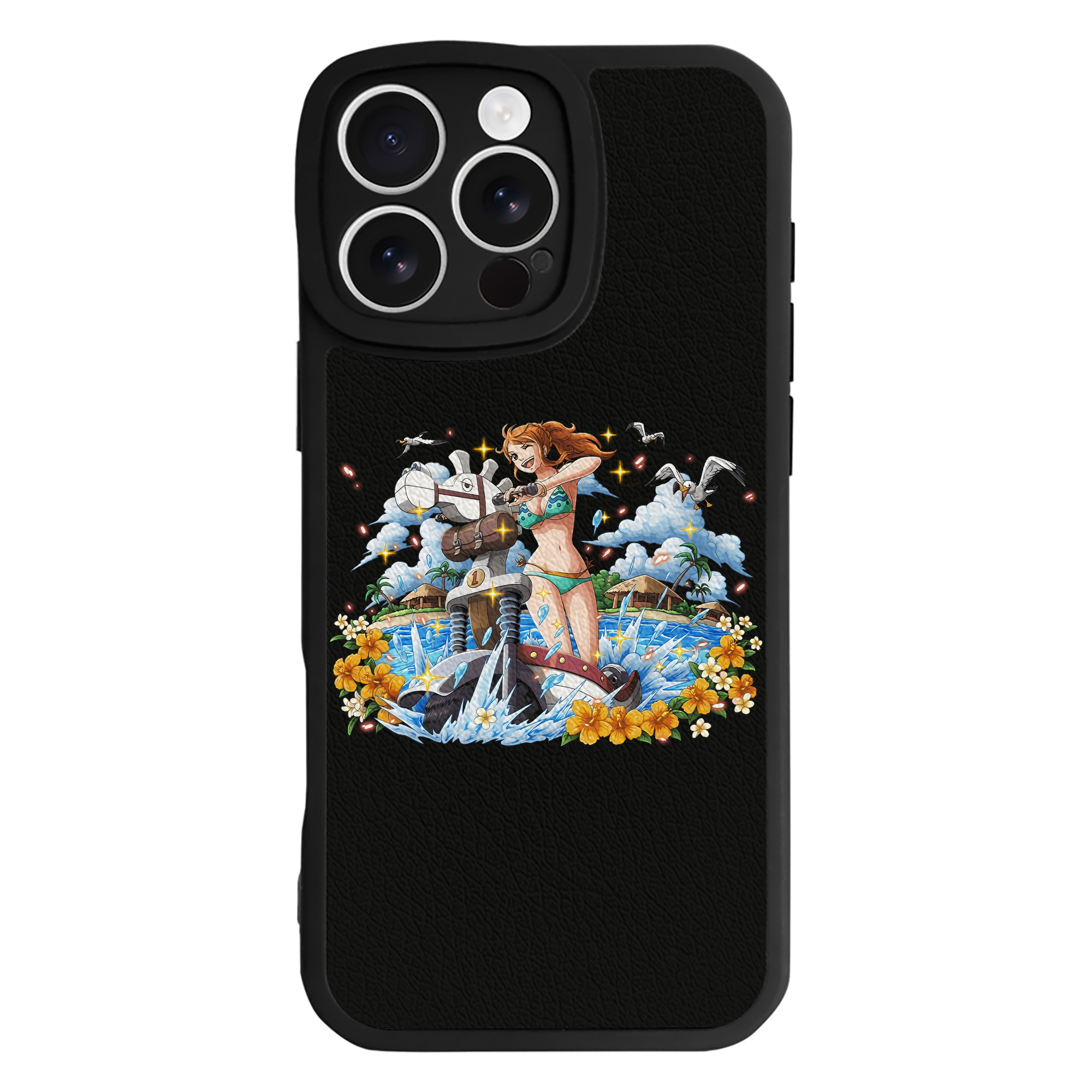 （画像用） ワンピース ナミ ONE PIECE Nami 【iPhone 16シリーズ対応】シリコンスマホケース（レザー調） 材質：シリコン
